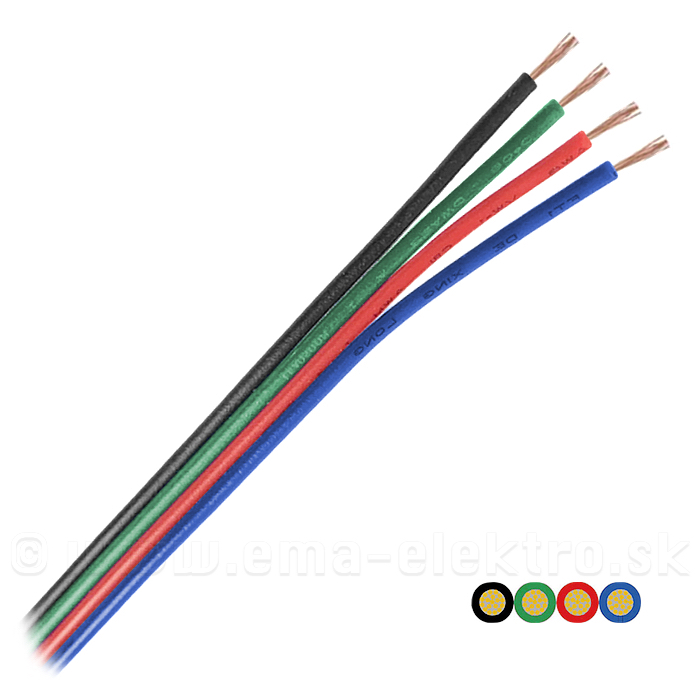 Kabel TLWY 4-žilový pre RGB LED pásy 4x0,35mm2 – E.M.A. - elektromateriál