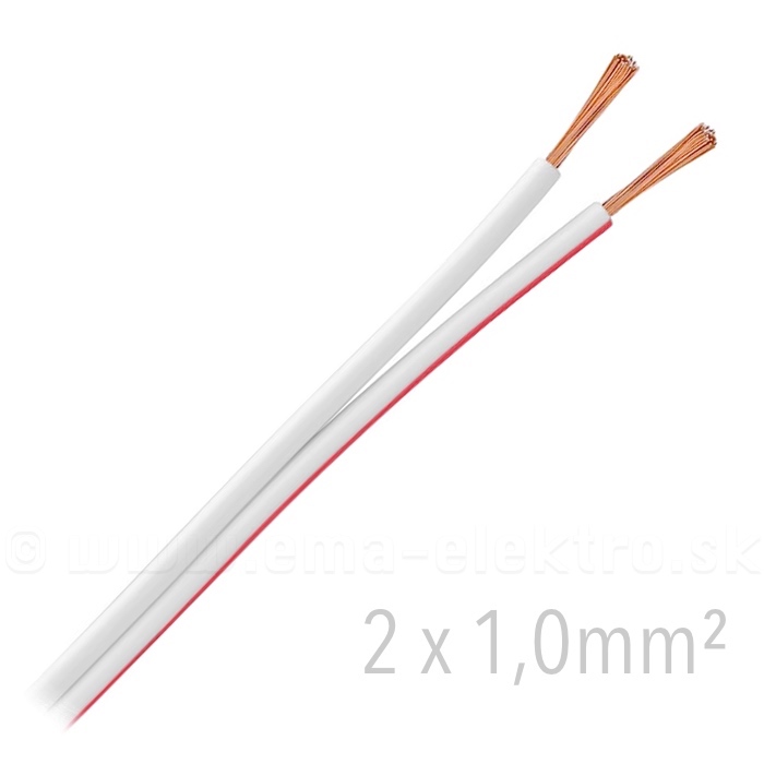 Kabel SMYp 2x1,0 dvojlinka repro CU meď, biely – E.M.A. - elektromateriál