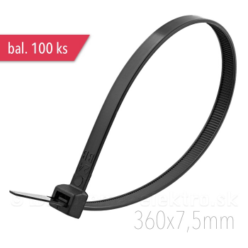 CIMCO páska sťahovacia čierna  360x7,5 mm (100ks)
