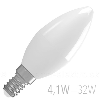 LED žiarovka  4W E14 230V 2835 sviečka teplá biela
