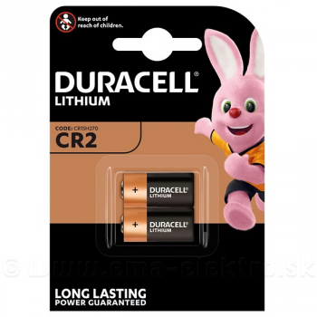 Batéria DURACELL CR2 lítiová 3V 2BL, balenie 2ks