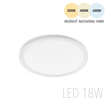 LED svietidlo 18W 1620lm 3000/4000/6000K, biele