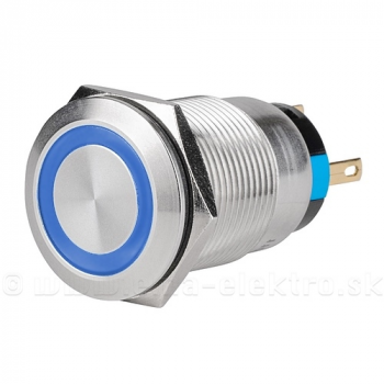 Tlačidlo s LED podsvietením 250V/5A modré