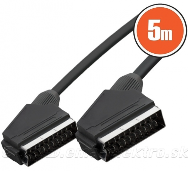 Kábel prepojovací SCART / SCART 21PIN  5,0m