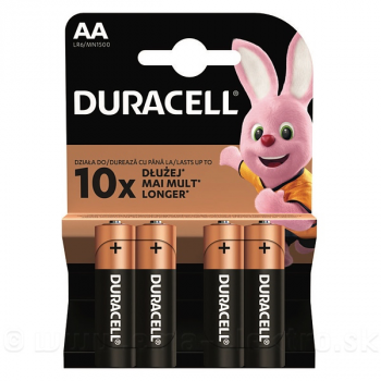 Batéria DURACELL AA 1,5V LR6  4BL, balenie 4ks