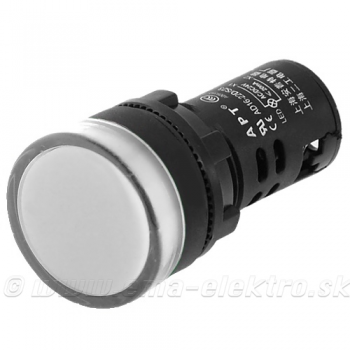 Kontrolka LED 230V, 29mm biela