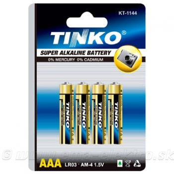 Batéria TINKO AAA 1,5V (R03) alkalická, BLISTER