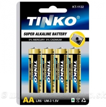 Batéria TINKO AA 1,5V (R6) alkalická, BLISTER
