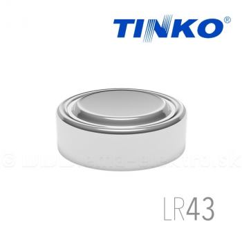Batéria TINKO LR43 1,5V (AG12), alkalická