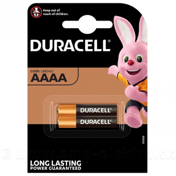 Batéria DURACELL AAAA 1,5V LR61  2BL, balenie 2ks