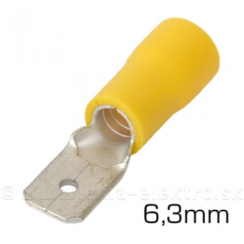 FASTON - kolík izol. 6,3mm 4,0-6,0mm  ŽLTÝ