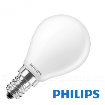 LED žiarovka  6,5W E14 PHILIPS P45 FR, teplá biela