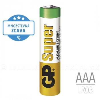 Batéria GP Super Alkaline AAA / R03, 20 blister