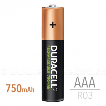 Batéria DURACELL AAA 4BL 750mAh R03, nabíjateľná