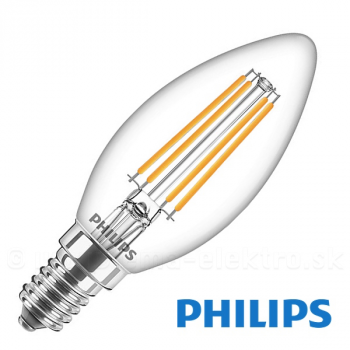 LED žiarovka  4,3W E14 PHILIPS B35 CL, teplá biela
