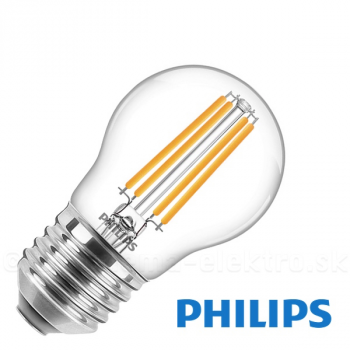 LED žiarovka  4,3W E27 PHILIPS P45 CL, teplá biela