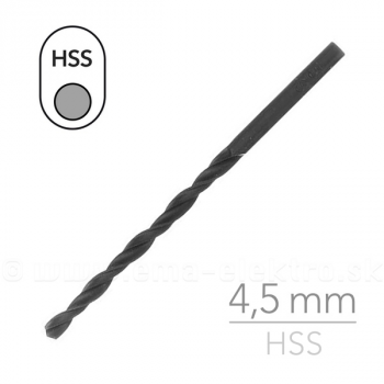 Vrták HSS  4.5mm do kovu, dreva a plastu