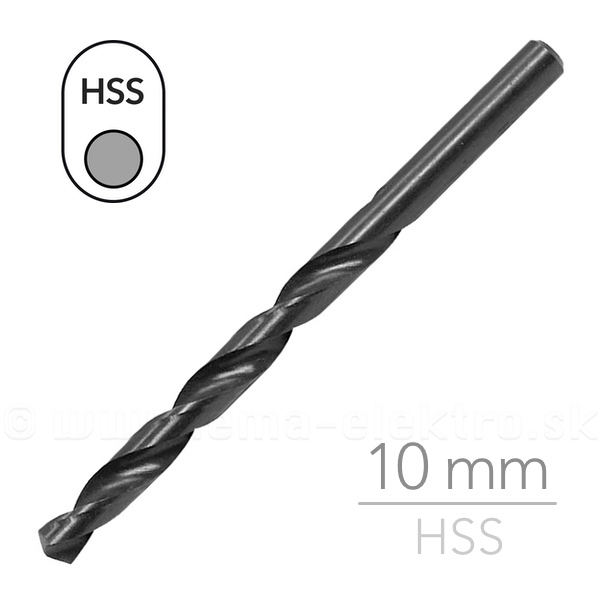 Vrták HSS 10.0mm do kovu, dreva a plastu