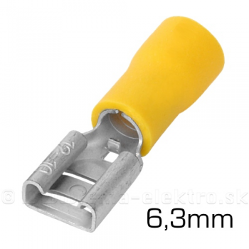 FASTON - dutinka izol. 6,3mm 4,0-6,0mm ŽLTÁ